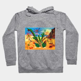 Abstract floral scene Hoodie